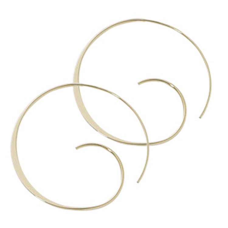 14Kt Yellow Gold Medium Threader Hoop Earrings.&nbsp;  Dimensions: 1" diameter