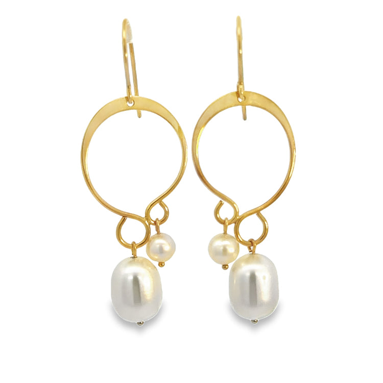 Pearl Earrings, 14Kt