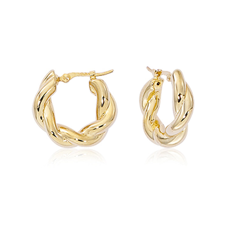 Small Twisted Hoop Earrings, 14Kt - Cedar Chest Sanibel