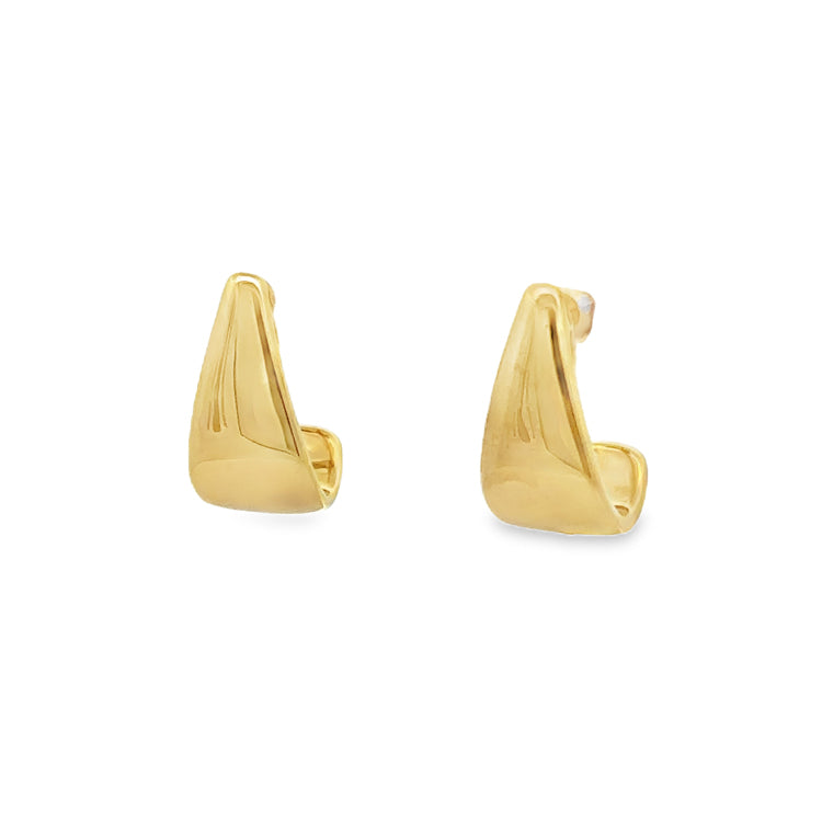 J Hoop Post Earrings, 14Kt