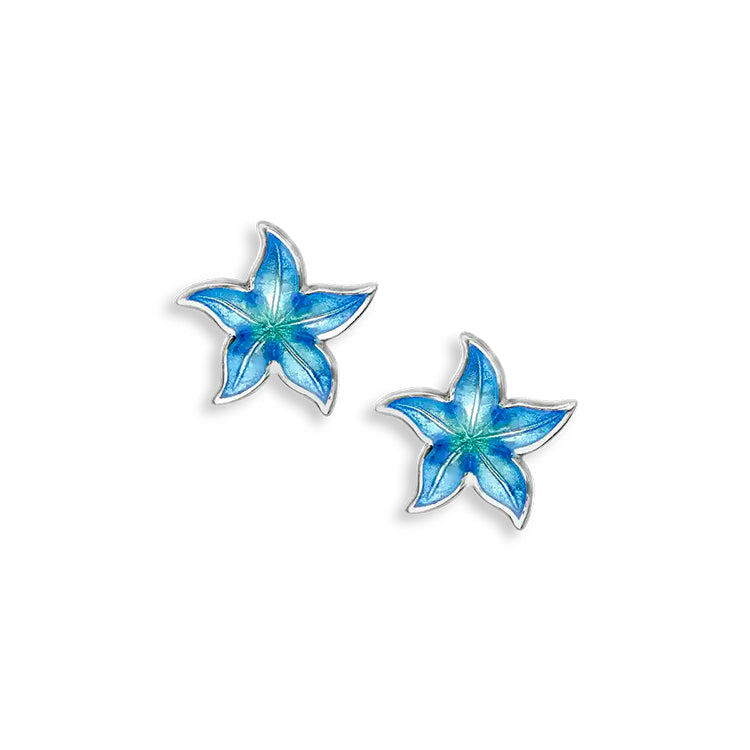 Tiny Starfish Earrings, Sterling and Enamel