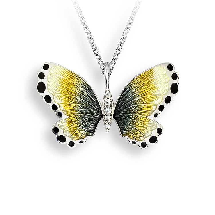 Butterfly Necklace, Sterling and Enamel