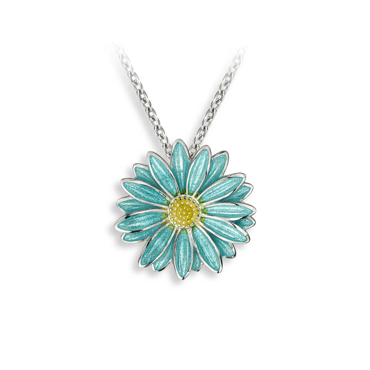 Gerbera Daisy Necklace Sterling &amp; Enamel