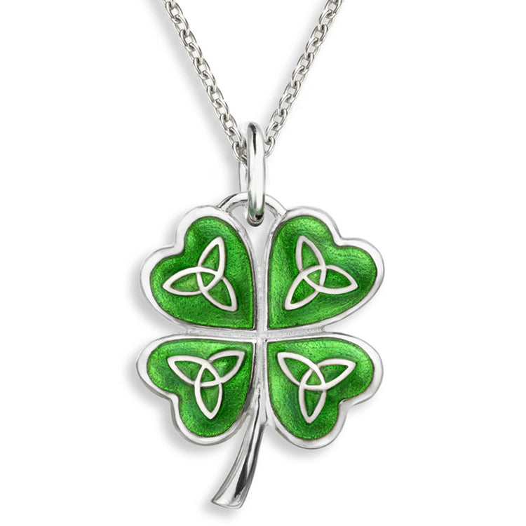 Celtic Cloverleaf Cross Necklace, Sterling