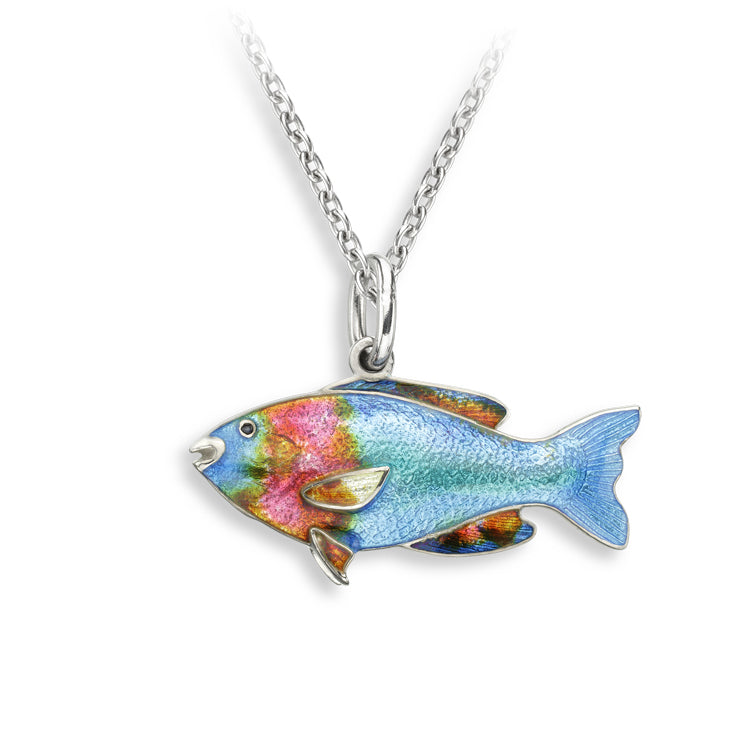 Parrot Fish Necklace Sterling &amp; Enamel