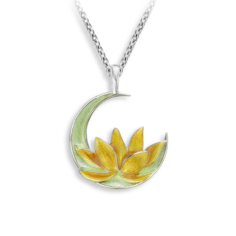 Lotus Flower Necklace Sterling &amp; Enamel