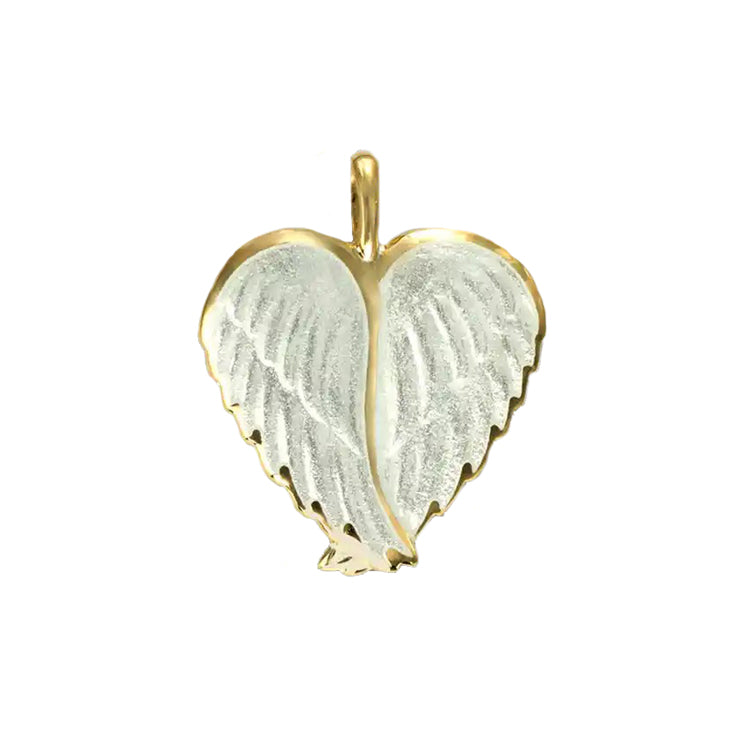 Angel Wings Pendant, 18Kt and Enamel