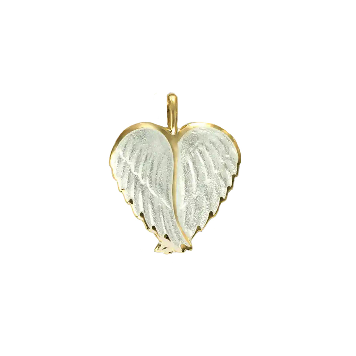 Angel Wings Pendant, 18Kt and Enamel