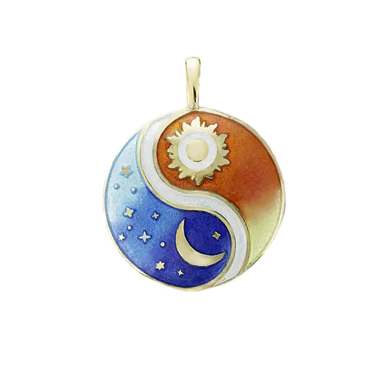 Night and Day Pendant, 18Kt and Enamel
