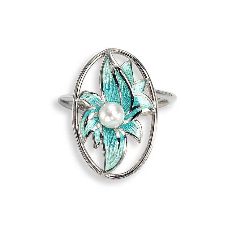 Flower Ring, Sterling and Enamel