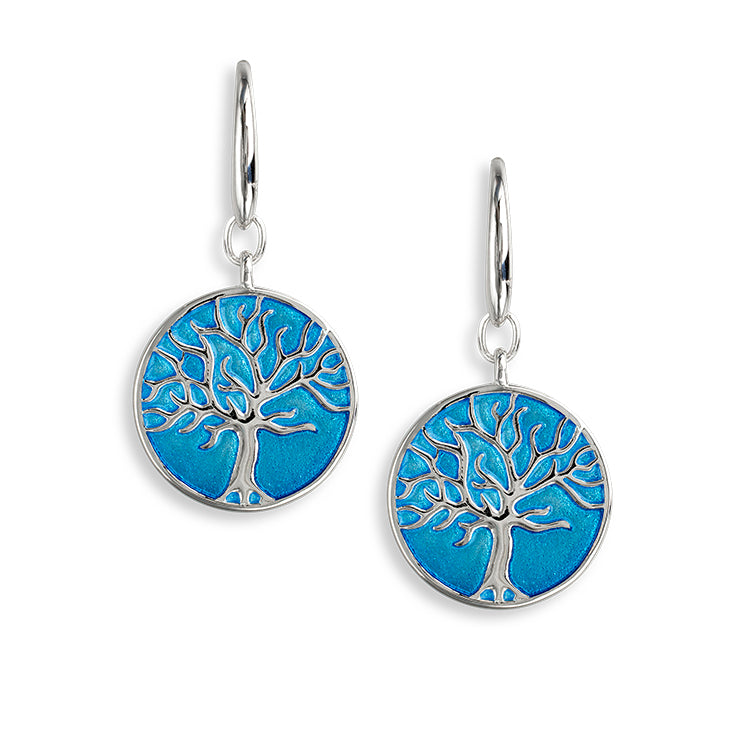 Tree of Life Earrings, Sterling and Enamel