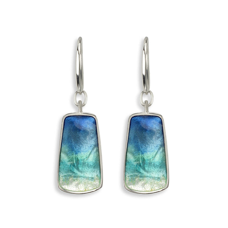 Aurora Blue Ocean Earrings, Sterling