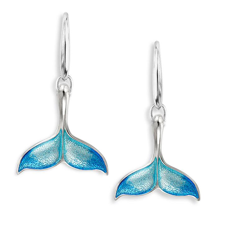 Whale Tail Earrings, Sterling