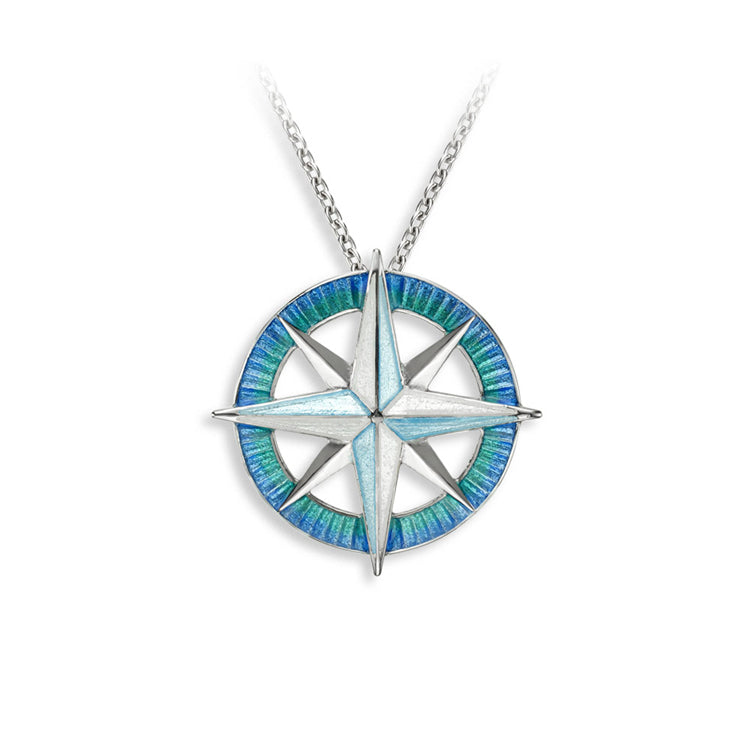 Compass Rose Necklace, Sterling