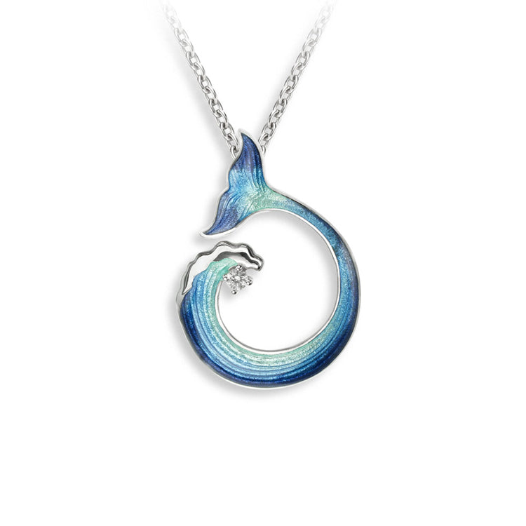 Wave and Tail Necklace, Sterling