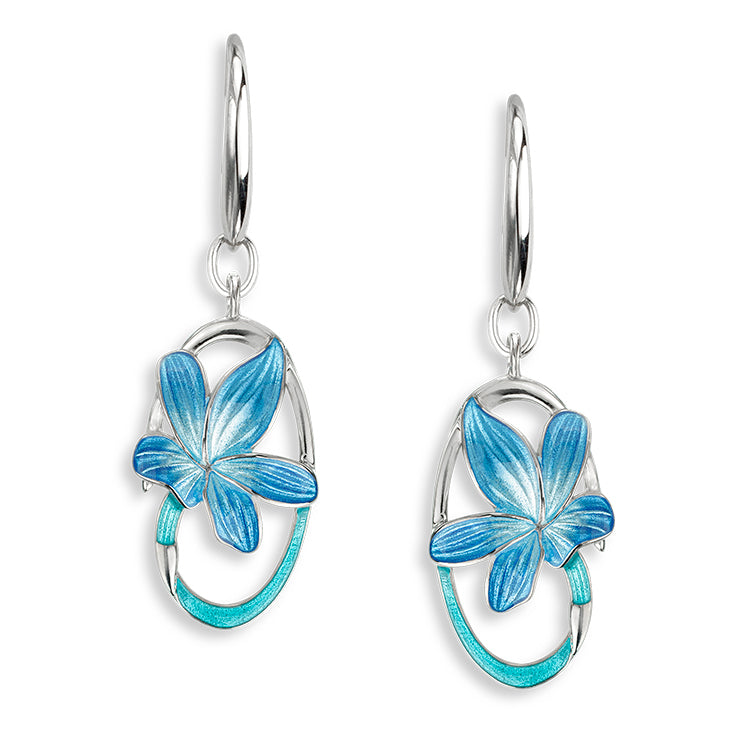 Lily Earrings, Sterling and Enamel