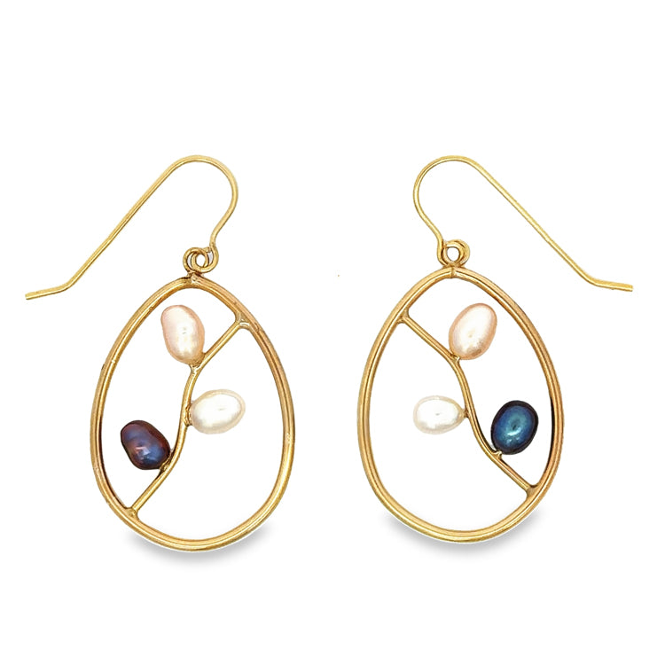 Pearl Earrings, 14Kt