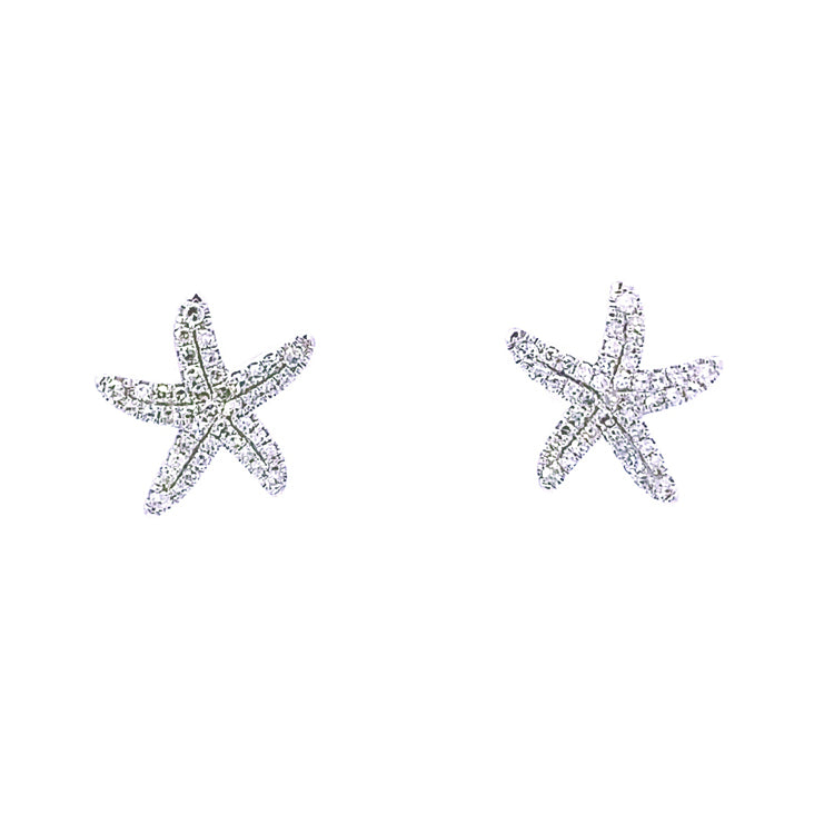 Starfish Earrings, 14Kt &amp; Diamonds