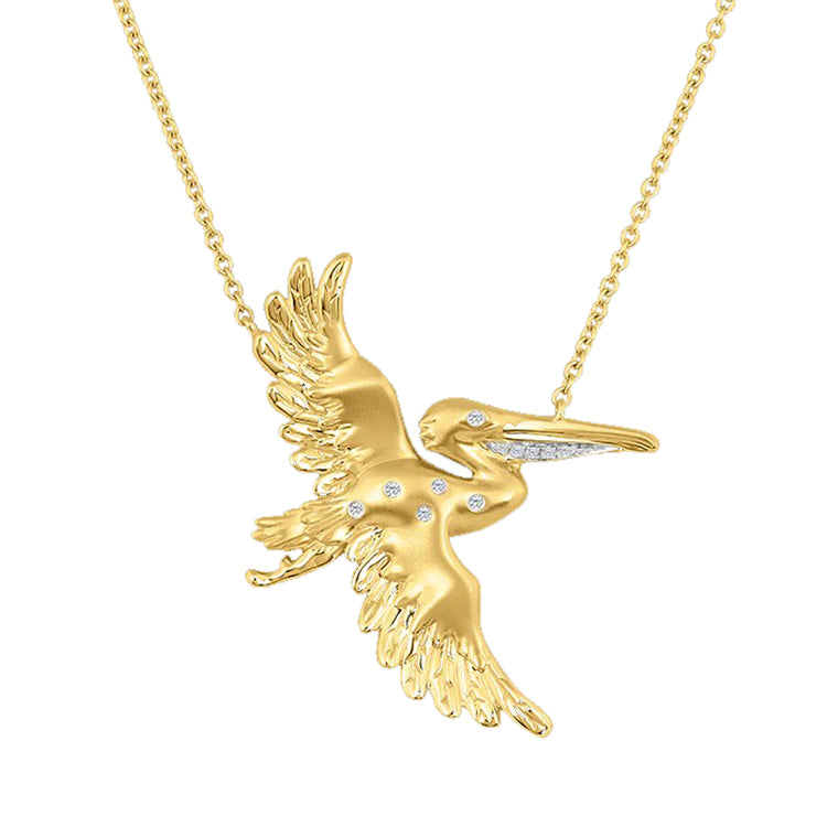 Pelican Necklace, 14Kt