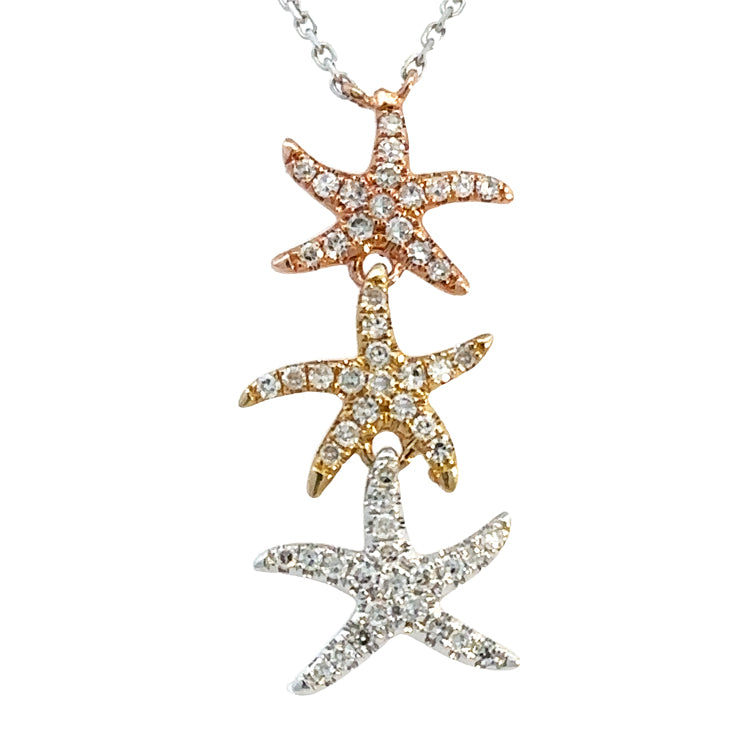 Diamond Starfish Pendant Necklace – SouthMiamiJewelers