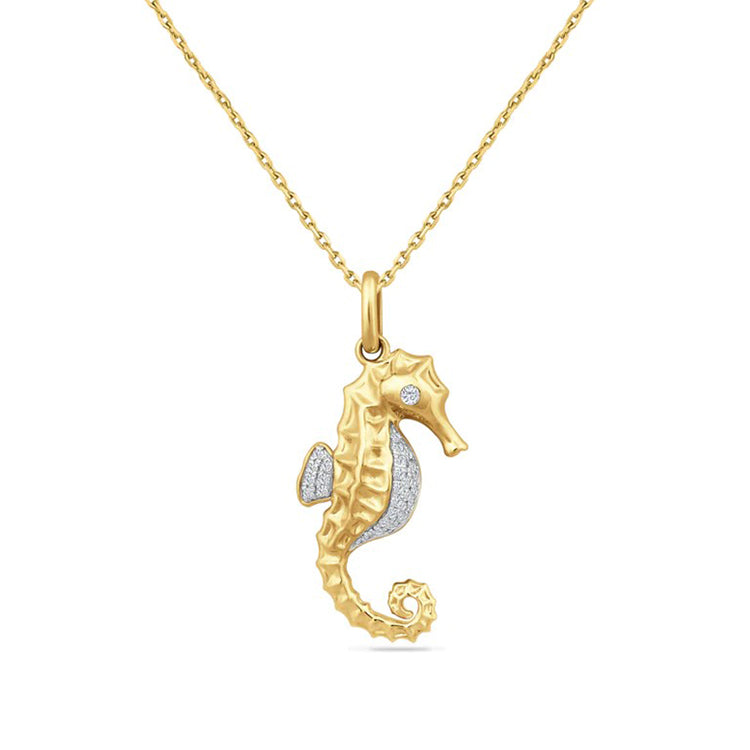 Seahorse Necklace, 14Kt