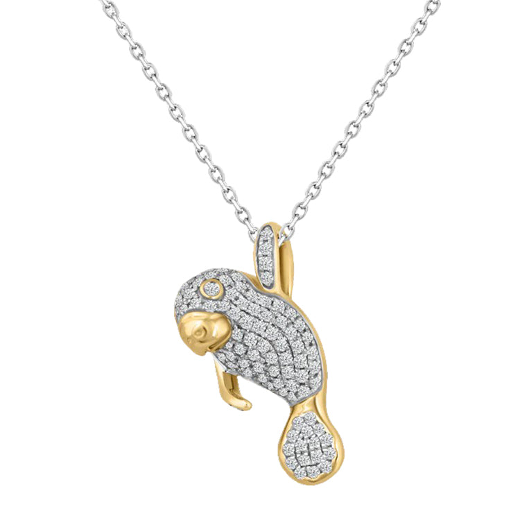 Manatee Necklace, 14Kt