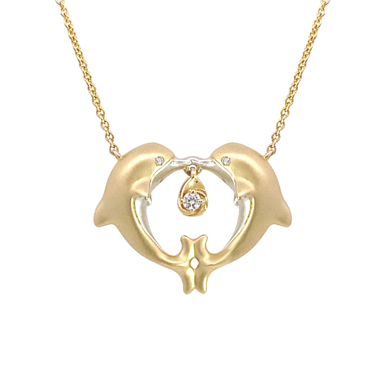 Dolphin Necklace, 14Kt