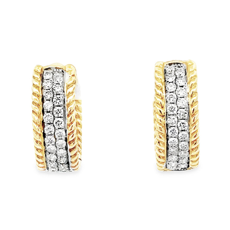 Diamond Hoop Earrings, 14Kt