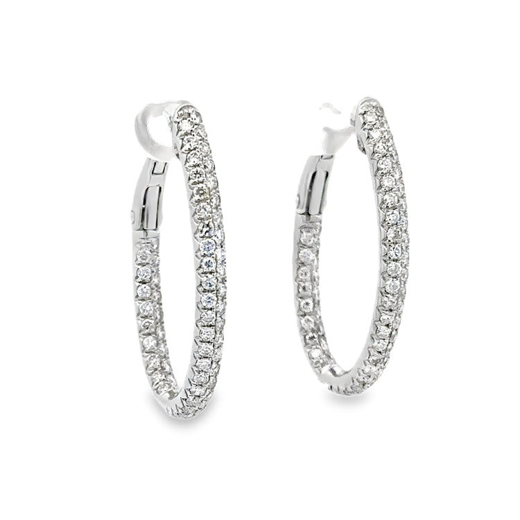 Diamond Hoop Earrings - 18Kt