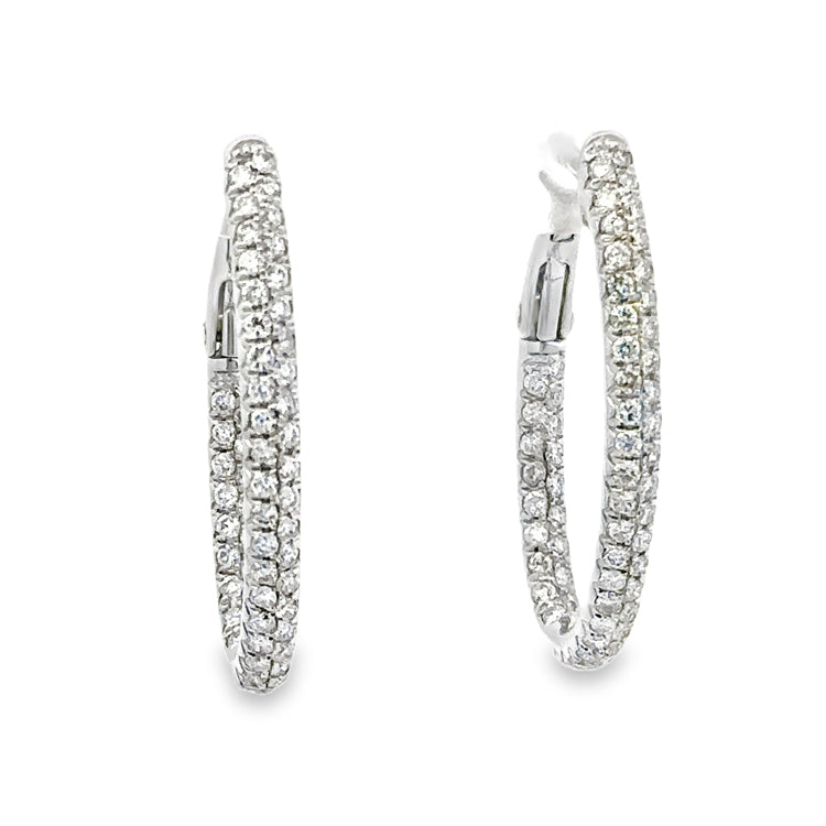 Diamond Hoop Earrings - 18Kt