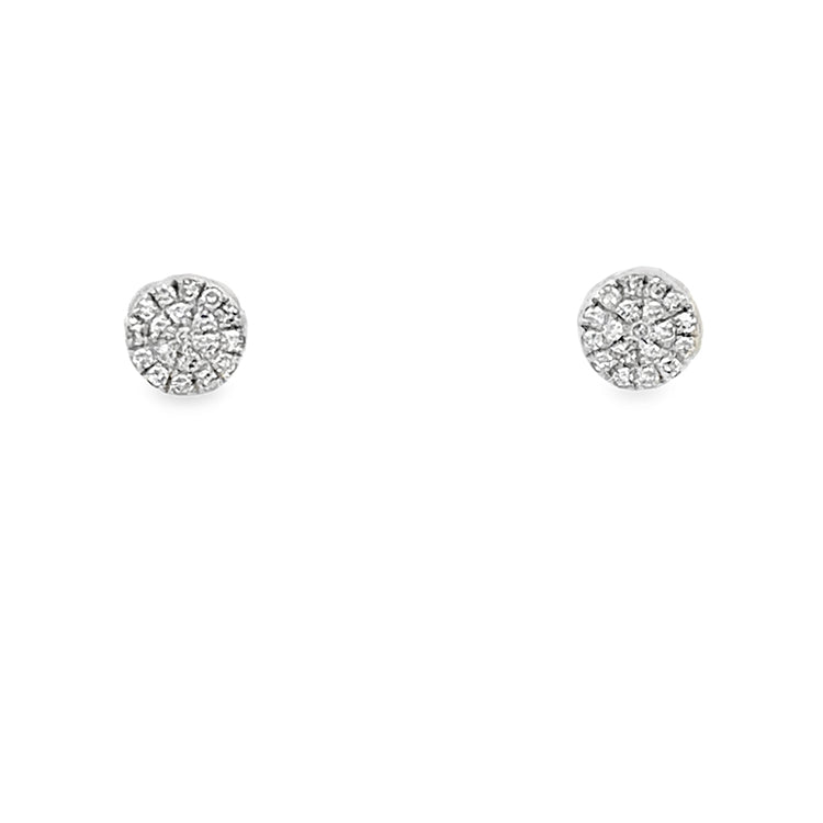 Diamond Disc Stud Earrings, 14Kt