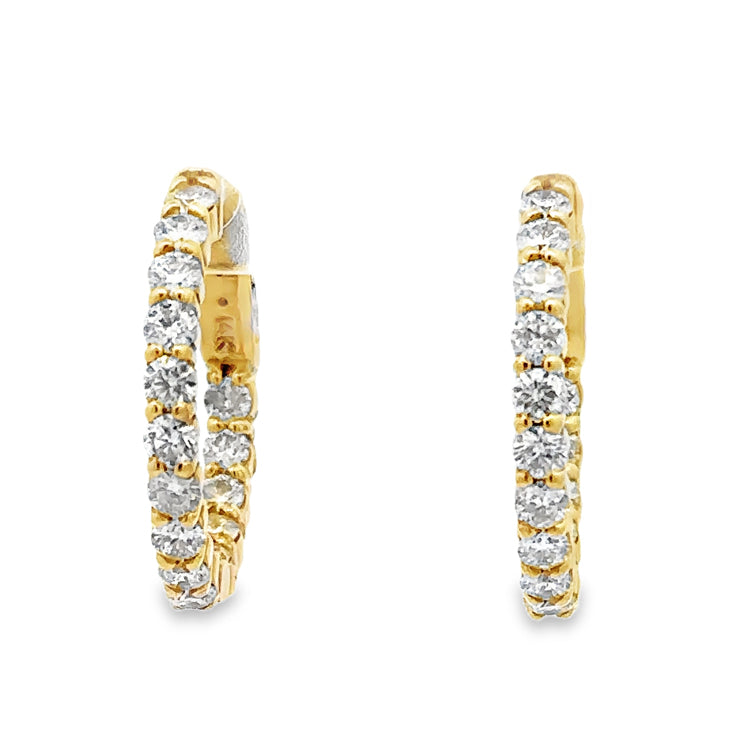 Diamond Hoop Earrings - 14Kt