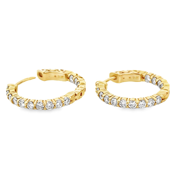 Diamond Hoop Earrings - 14Kt