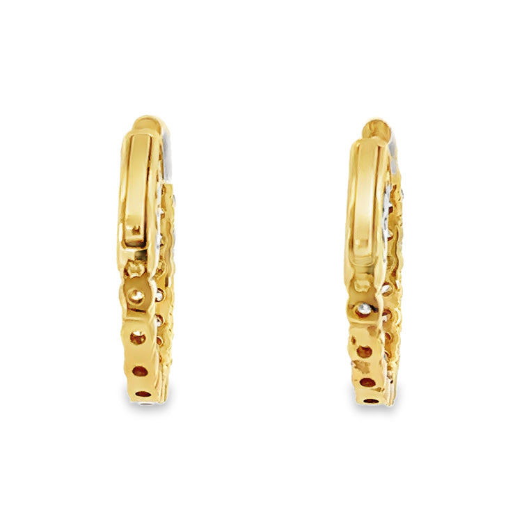 Diamond Hoop Earrings - 14Kt