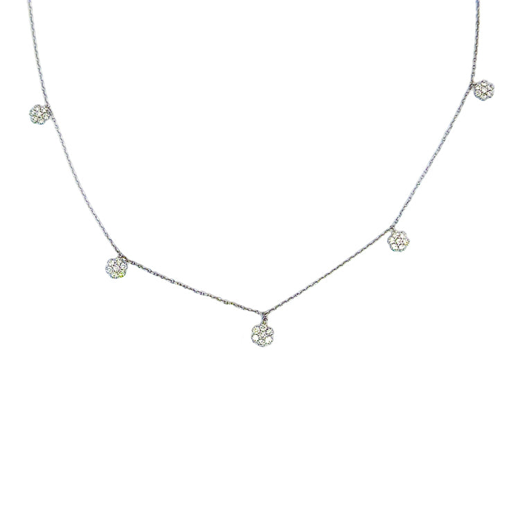 Diamond Dangles Necklace, 18Kt