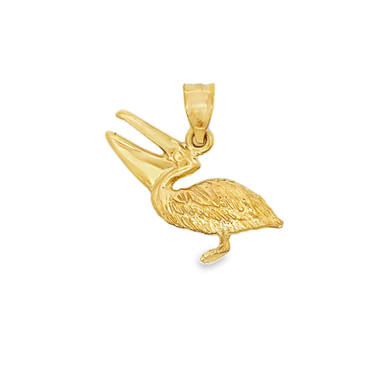 14Kt Yellow Gold Pelican Pendant. An original Cedar Chest Design.  Dimensions; 7/8&quot; drop, 3/4&quot;wide