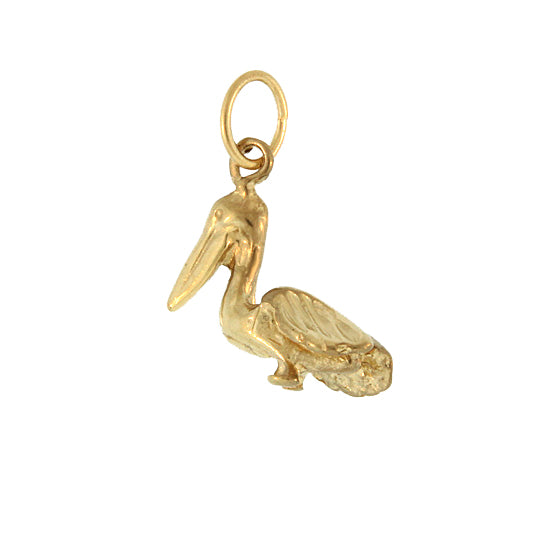 14Kt Yellow Gold 3-D Pelican Pendant/Charm  An Original Cedar Chest Design