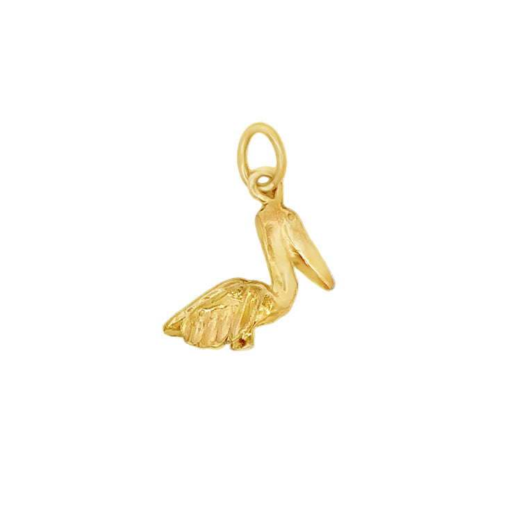 14Kt Yellow Gold 3-D Pelican Pendant/Charm  An Original Cedar Chest Design