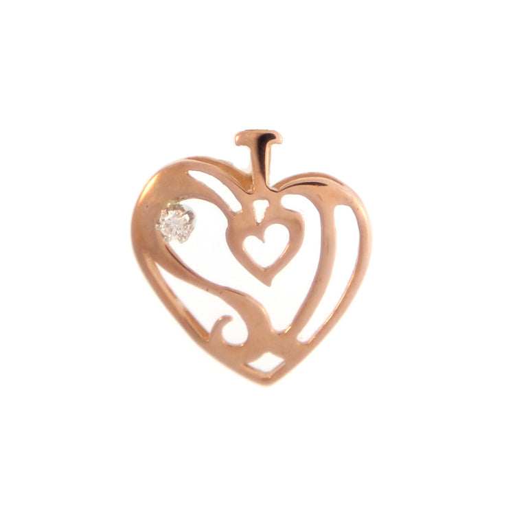 Heart Pendant "I Love Sanibel Island" 14Kt and Diamond