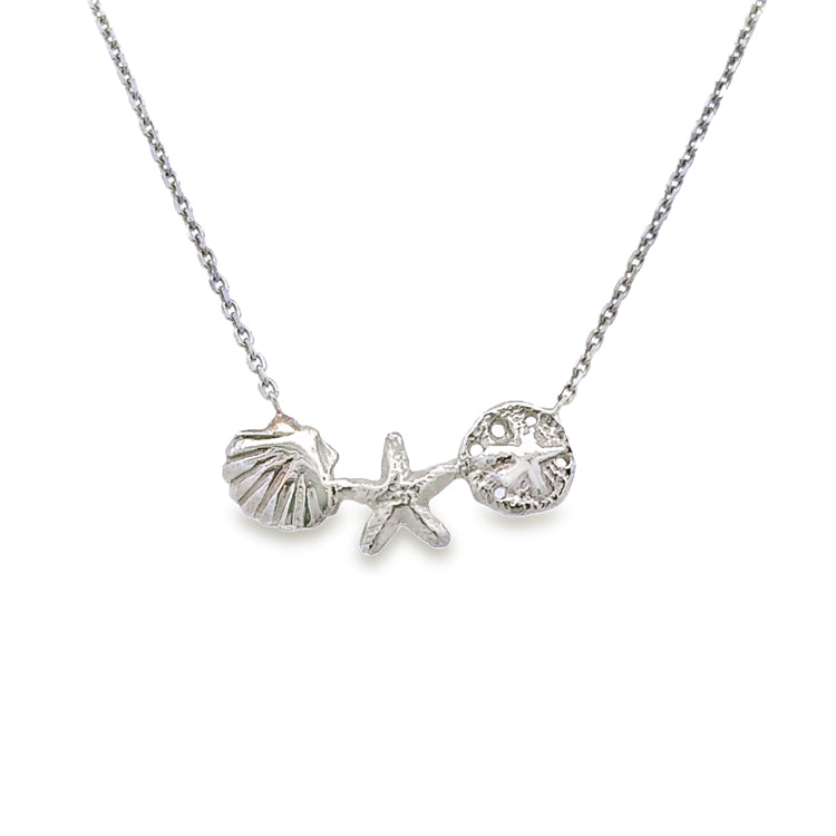 Three Shell Necklace, 14Kt