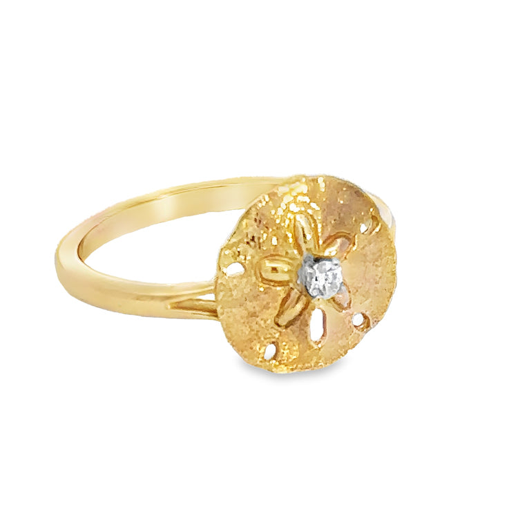 Sand Dollar Ring, 14Kt &amp; Diamond