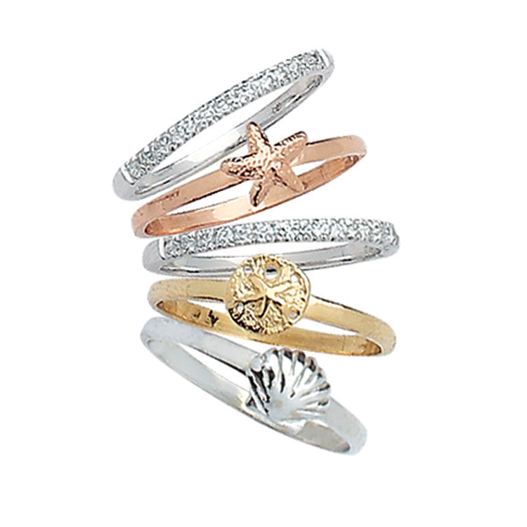 Starfish Stack Ring, 14Kt