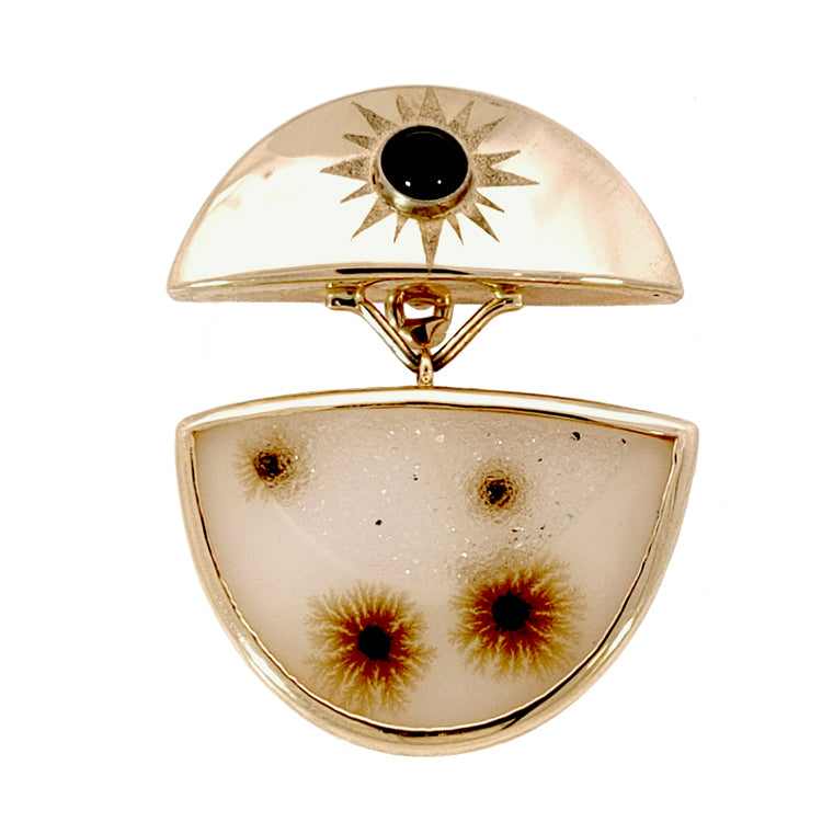 Dendrite Agate Drusy Pendant