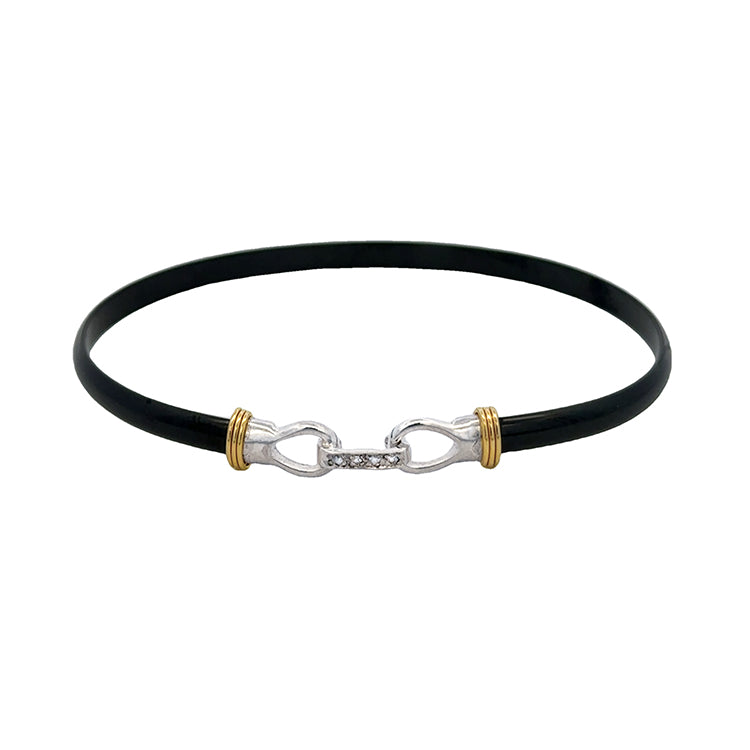 Titanium Hook Bracelet with Sterling Silver and 14Kt