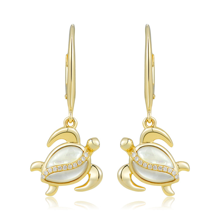 Turtle Earrings, 14Kt