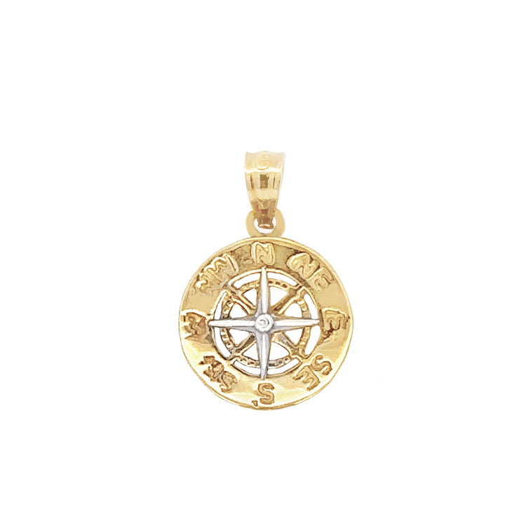 Compass Rose Pendant, 14Kt