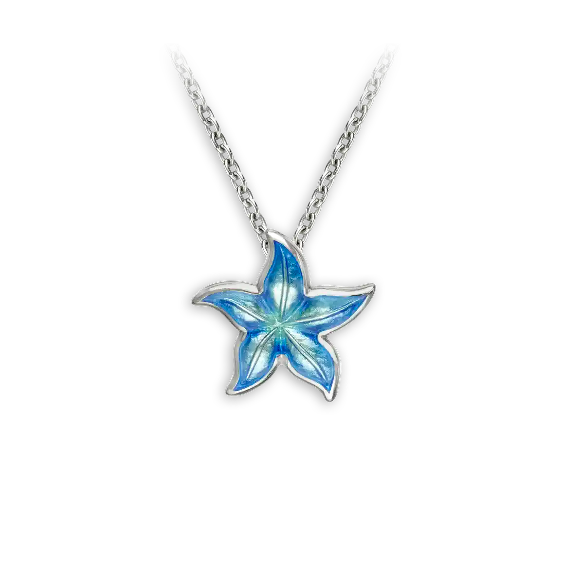 Petite Starfish Necklace, Sterling and Enamel