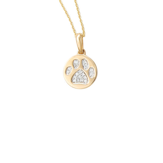 Le Vian Chocolate Diamond Paw Print Necklace 1/5 ct tw 14K Vanilla Gold |  Kay