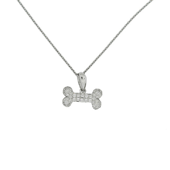 Diamond dog bone pendant Outlet