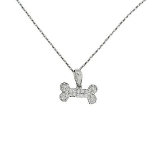 Diamond Dog Bone Necklace